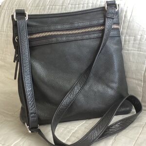 MARGOT BLACK PEBBLED LEATHER SMALL CROSSBODY BAG